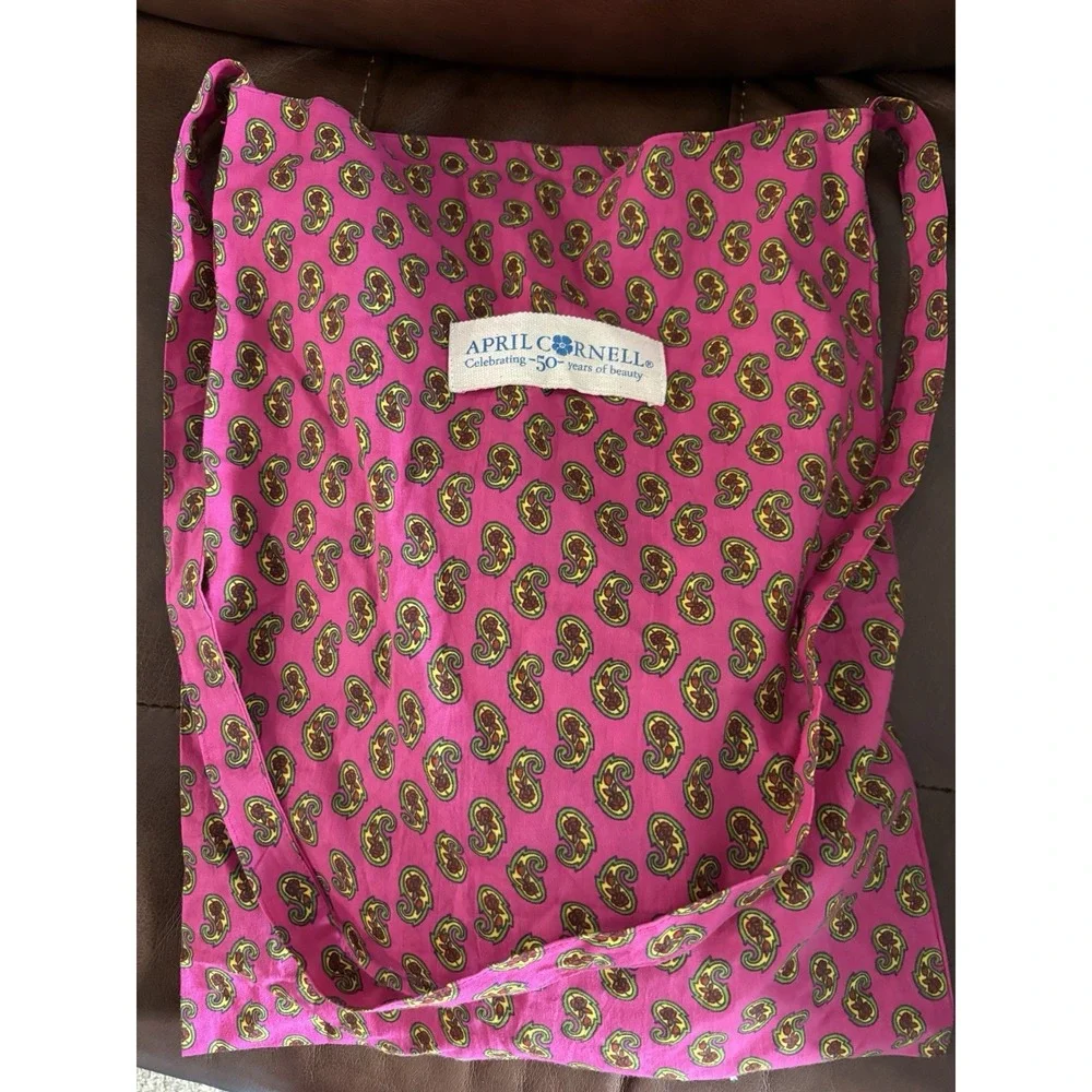 April Cornell LOT OF 4 items apron, cloth sack, 2 new napkins  LOOK